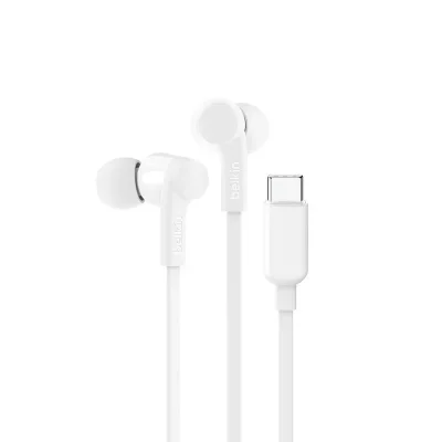 BELKIN  SoundForm Casque Avec fil Ecouteurs Musique/Quotidien USB Type-C Blanc - Neuf