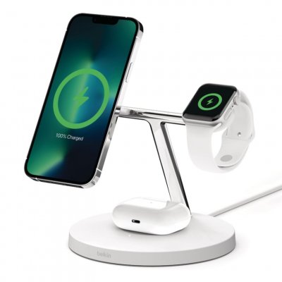 BELKIN  Wiz017vfwh Wireless Charger Blanc,Argent&eacute;
