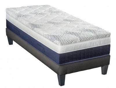 BELLECOUR  LITERIE Ensemble CASTELLANE 90x200 cm Matelas M&eacute;moire de forme + Sommier Bois Ferme