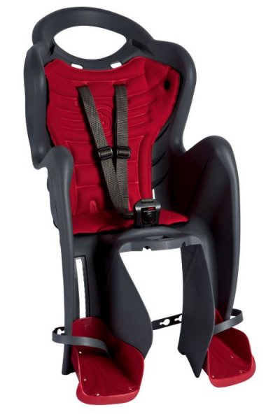BELLELLI  Si&egrave;ge b&eacute;b&eacute; pour v&eacute;lo Mr Fox Standard B-Fix anthracite/rouge 