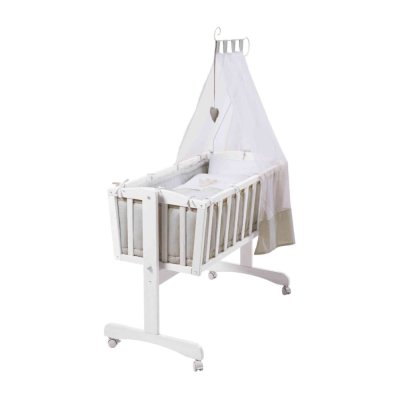 ROBA Berceau en bois blanc 40x90 Heartbreaker