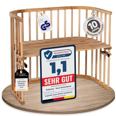 BABYBAY Berceau Lit B&eacute;b&eacute; Cododo  Maxi Bois Clair Satine 51 X 94 Cm