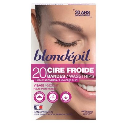 BLONDEPIL Berdoues Blond&eacute;pil Bandes Cire Froide Visage 20uts