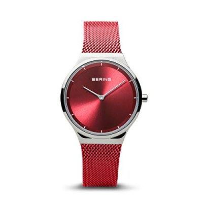 BERING  Montre Femme Acier Milanais Rouge 12131-303