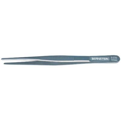 BERNSTEIN TOOLS FOR ELECTRONICS Bernstein 5-036 Pince droite en titane &agrave; bout rond finement dentel&eacute;e 145 mm