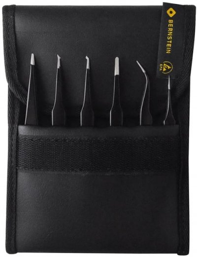 BERNSTEIN TOOLS FOR ELECTRONICS Bernstein 5-060 Lot de 6 pinces ESD pour CMS
