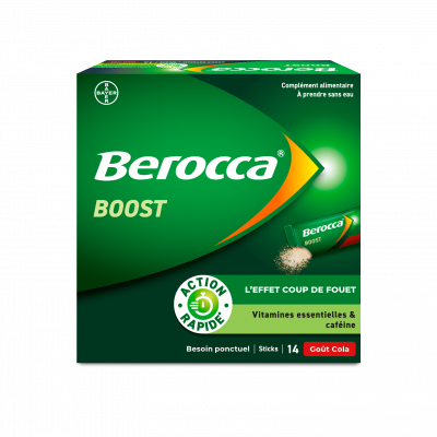 BEROCCA  Boost absorption rapide boite de 14 sticks gout cola