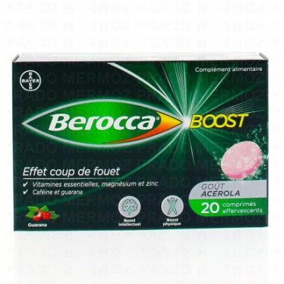 BEROCCA  boost effervescent sans sucre bo&icirc;te de 20 comprim&eacute;s