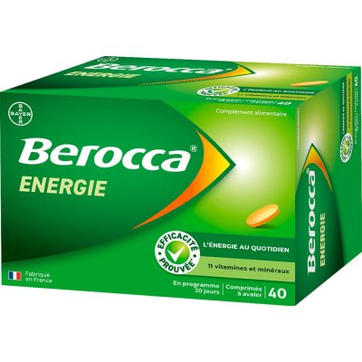 BEROCCA  &Eacute;nergie Boite de 40 Cps &agrave; Avaler - Bo&icirc;te 40 comprim&eacute;s