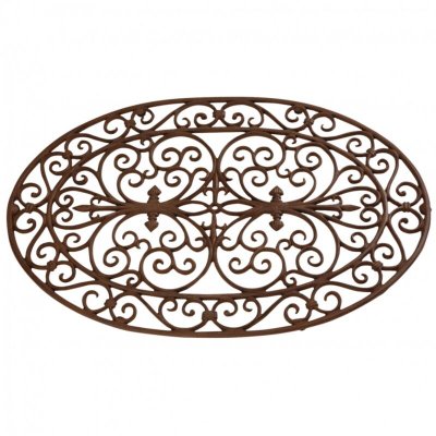 ESSCHERT DESIGN Best For Boots - Gratte-pieds grille en fonte ovale 74 x 48 cm