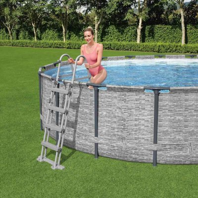 BESTWAY  Echelle de s&eacute;curit&eacute; 2 x 4 marches pour piscine hauteur 122 cm