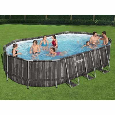BESTWAY  Ensemble de piscine ovale Power Steel 488x305x107 cm