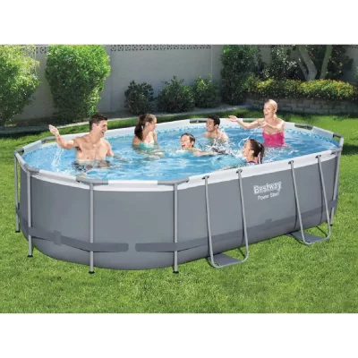 BESTWAY  - Ensemble de piscine Power Steel Ovale 488x305x107 cm