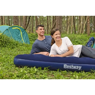 BESTWAY  Lit gonflable floqu&eacute; 203 x 152 x 22 cm 67003