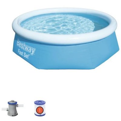 BESTWAY  Piscine Fast Set Rond 244x66 cm Bleu
