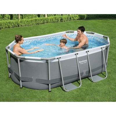BESTWAY  Power Steel 10'' x 6''7"" x 33""/3.05m x 2.00m x 84cm Oval Pool Set, Piscine