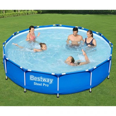 BESTWAY  Steel Pro Frame Piscine Ronde avec Pompe de Filtration Bleu 366 x 76 cm
