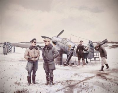  Bf 109f-4 With German Luftwaffe Stuff - 1:48e - Icm