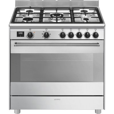 SMEG Bg91x2 gaz 4000w 415v 60hz 115l 5 foyers &eacute;mail toujour propre thermostat de s&eacute;curit&eacute; inox