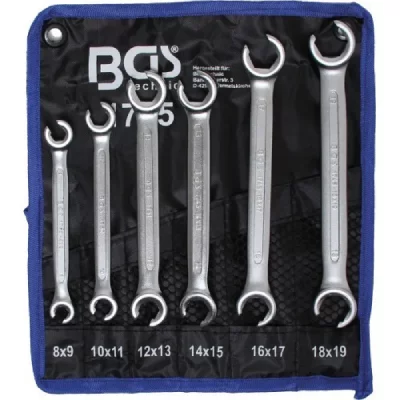 BGS TECHNIC BGS 1745 Jeu de cl&eacute;s &agrave; tuyauter 8 x 9 - 18 x 19 mm 6 pi&egrave;ces