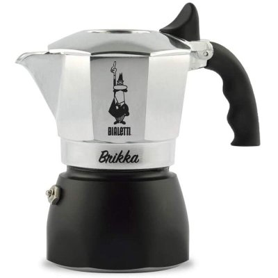 BIALETTI  Cafeti&egrave;re 2 tasses Brikka nouveau mod&egrave;le 0007312 Noir