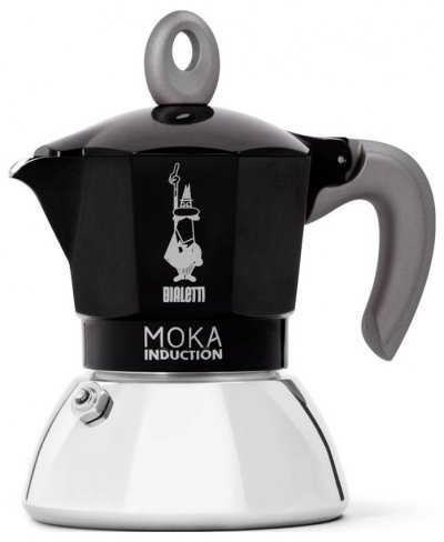 BIALETTI  Cafeti&egrave;re induction Moka 2 tasses noire nouvelle version