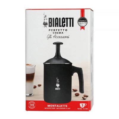 BIALETTI  - Tuttocrema Milk Frother 3 Cups - Black (Agr394)