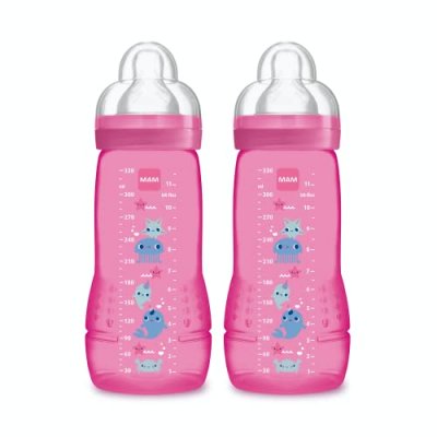MAM Biberon 330 ml 2&egrave;me &acirc;ge fille lot de 2