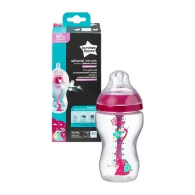 TOMMEE TIPPEE Biberon d&eacute;co fille anti colique avanc&eacute; 340ml -  