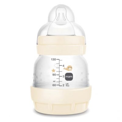 MAM Biberon Easy Start nouveau-n&eacute; - 130ml - Coton - T&eacute;tine d&eacute;bit 0