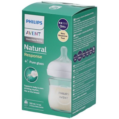 AVENT Biberon En Verre 120ml Natural Response D&egrave;s La Naissance 