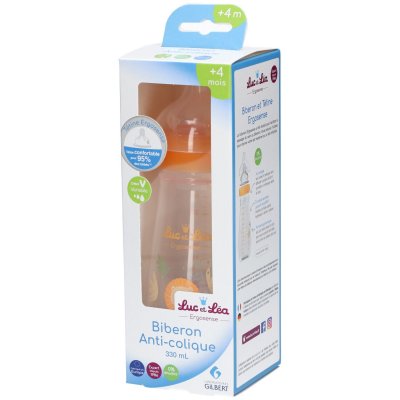 LUC ET LEA Biberon Plastique 330ml Ergosense Savane 4 Mois et + 
