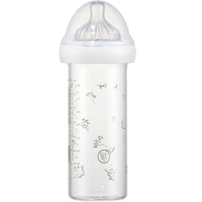 LE BIBERON FRANCAIS Biberon verre anti colique Gypsophile vert (240 ml)