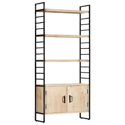 Biblioth&egrave;que &agrave; 4 niveaux 80x30x180 cm bois de manguier massif