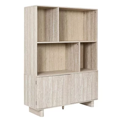 Biblioth&egrave;que Avec 2 Portes Pietra 140cm Beige