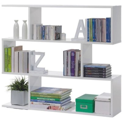 Biblioth&egrave;que avec 3 &eacute;tag&egrave;res BLANC 25 CM X 110 CM X 97 CM