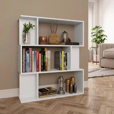 Biblioth&egrave;que/Cloison Blanc 80x24x96 cm Bois d'ing&eacute;nierie