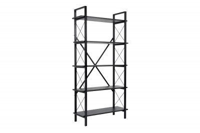 Biblioth&egrave;que en bois [ ]Elysian[ ] - 90 x 33 x 180 cm - Bois NoirNoir