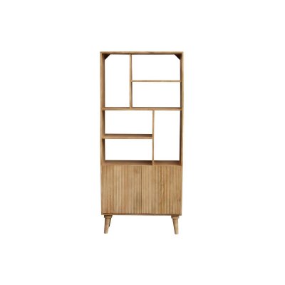 Biblioth&egrave;que en bois manguier massif 2 portes grav&eacute;es L80 cm RUBIA