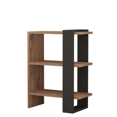 Biblioth&egrave;que en bois ""Ova"" - 51 x 25 x 70 cm - Ch&ecirc;neAnthracite 