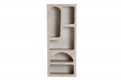 Biblioth&egrave;que en bois ""Ven&uuml;s"" 60 x 32 x 150 cm - marbre travertin