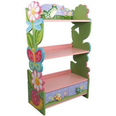 TEAMSON KIDS Biblioth&egrave;que enfant fille bois &eacute;tag&egrave;re de rangement livres jouets fantasy fields w-7500a