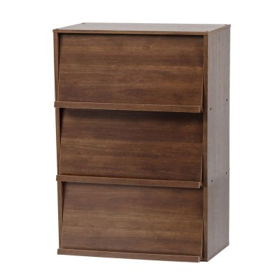 Biblioth&egrave;que &Eacute;tag&egrave;re de rangement avec 3 portes - IRIS OHYAMA - CHR-3 - Marron