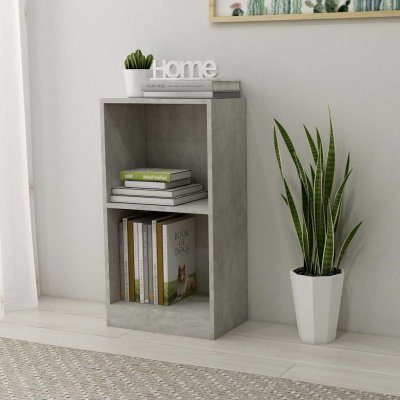Biblioth&egrave;que gris b&eacute;ton 40x24x75 cm bois d'ing&eacute;nierie - Vidaxl