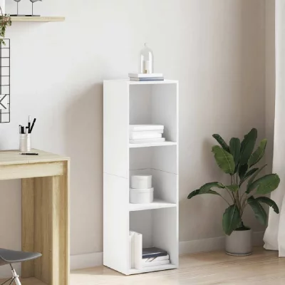 Biblioth&egrave;que/Meuble TV Blanc 36x30x114 cm Bois d'ing&eacute;nierie