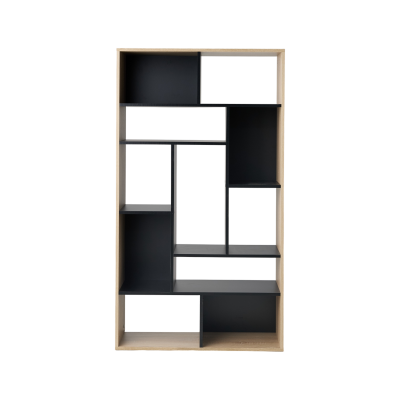 Biblioth&egrave;que seoul - noir et ch&ecirc;ne naturel - temahome TEM3760037849962