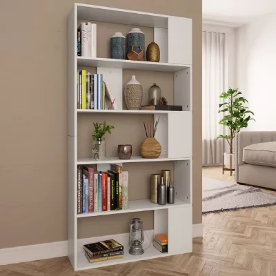 Biblioth&egrave;que/S&eacute;parateur de pi&egrave;ce Blanc 80x24x159 cm Agglom&eacute;r&eacute;