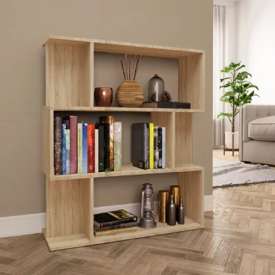 Biblioth&egrave;que/S&eacute;parateur de pi&egrave;ce Ch&ecirc;ne sonoma 80x24x96 cm