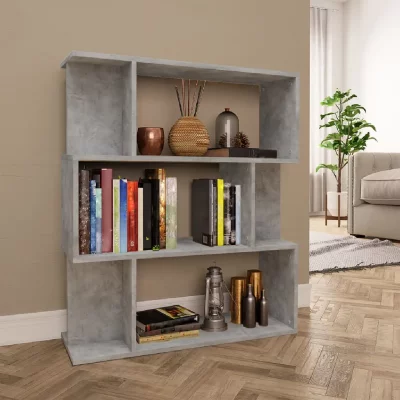 Biblioth&egrave;que/S&eacute;parateur de pi&egrave;ce Gris b&eacute;ton 80x24x96 cm