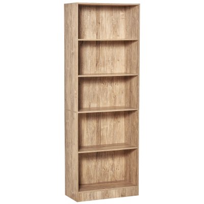Biblioth&egrave;que Sur 5 Niveaux 63 X 29 X 176 Cm Effet Bois Naturel